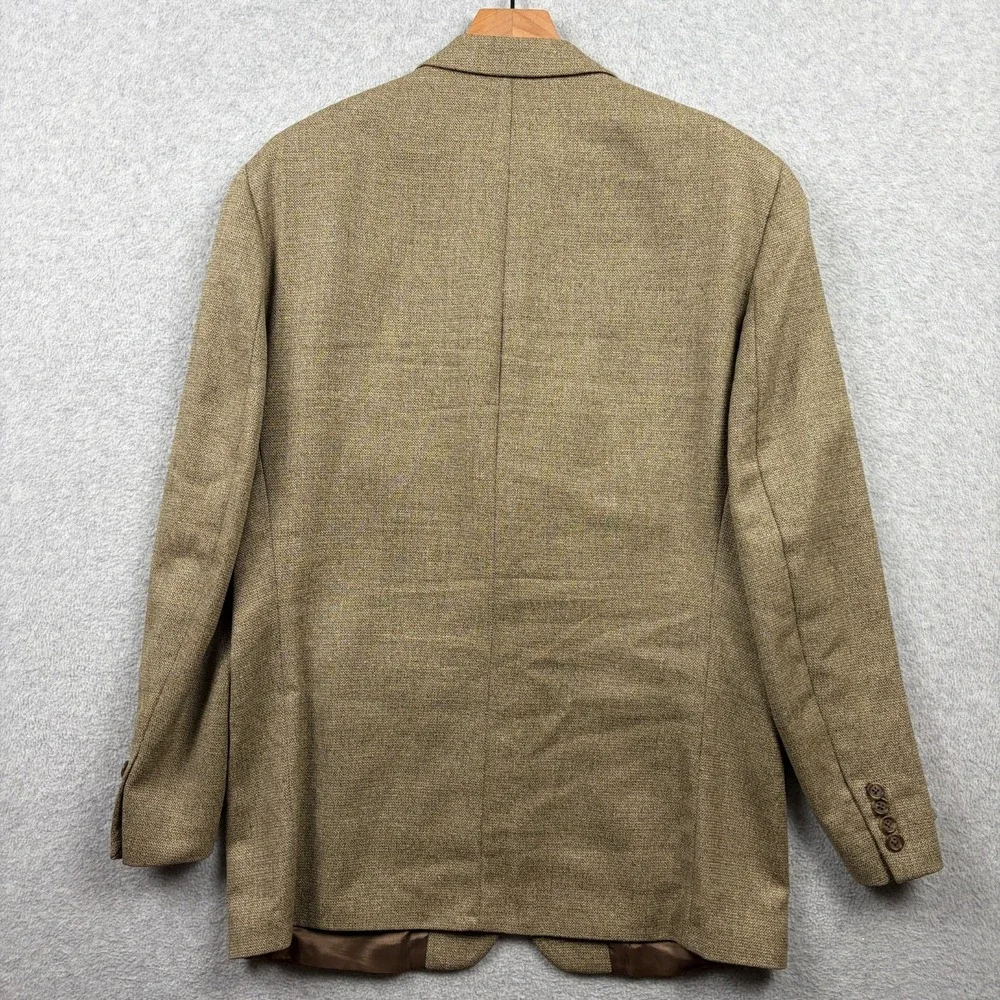Ralph Ralph Lauren Blazer Mens 40R Brown Basketweave Silk Wool Sport Coat Vtg